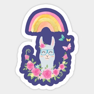 Sweet Llama with the Rainbow Sticker